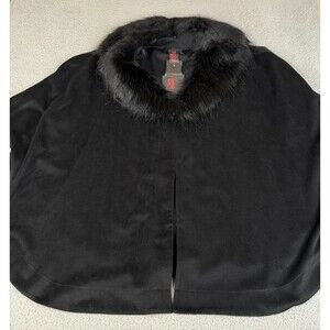 Adrienne Landau Coat Women 2X Black Removable Faux Fur Collar Winter Plus Size